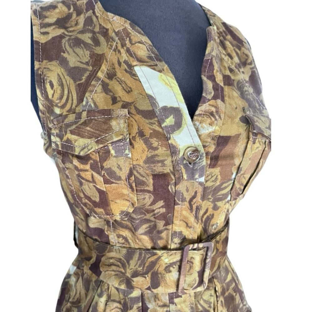 Y2K Anthro Moulinette Soeurs Brassica Safari Belted Dress 0 Forest Fairy Utility - Picture 6 of 9
